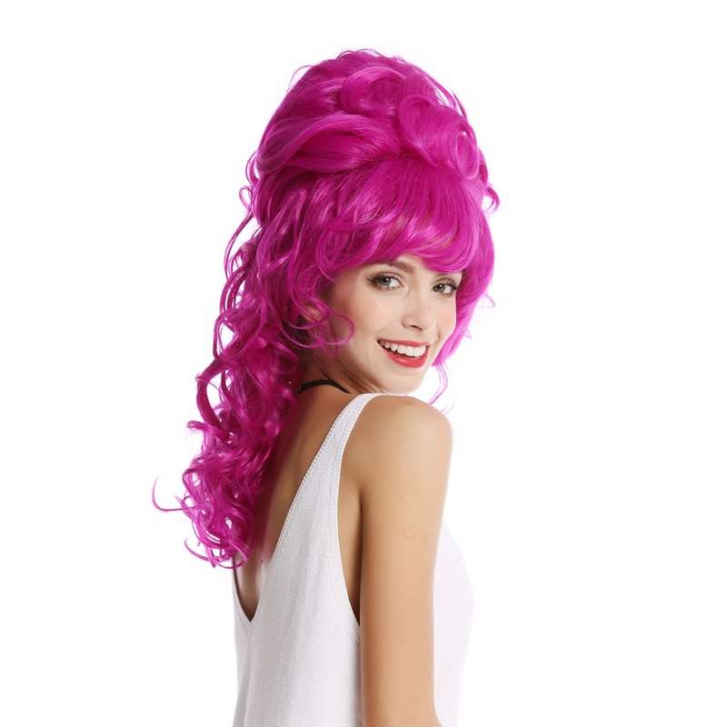 Lady Wig Baroque 60s Beehive Bun curly long light violet Pop Singer GF-W2418