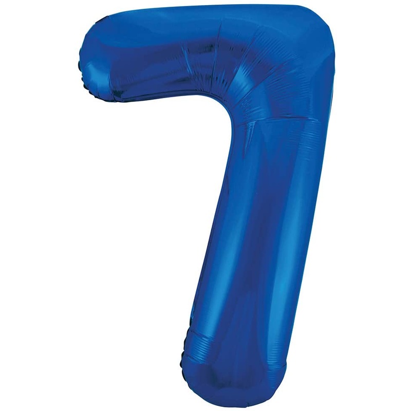 34” Blue Numbered Foil Balloon #7