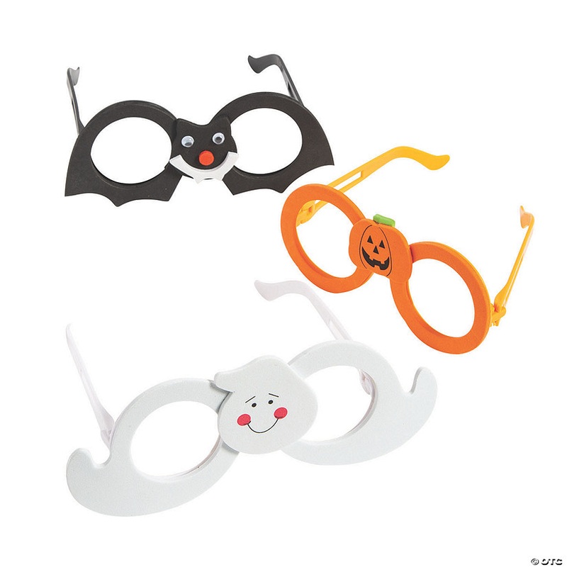 5 – 6 3/4 Goofy Halloween Icon Character Plastic & Foam Glasses – 12 Pc.