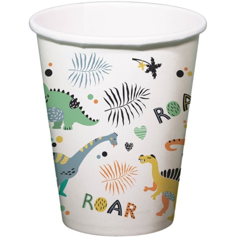 6 Little Dino paper cups 250ml