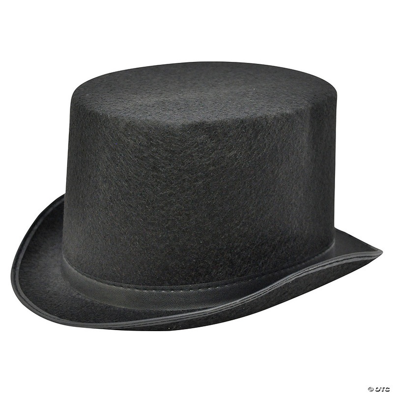 Adults Black Felt Top Hat|MEDIUM