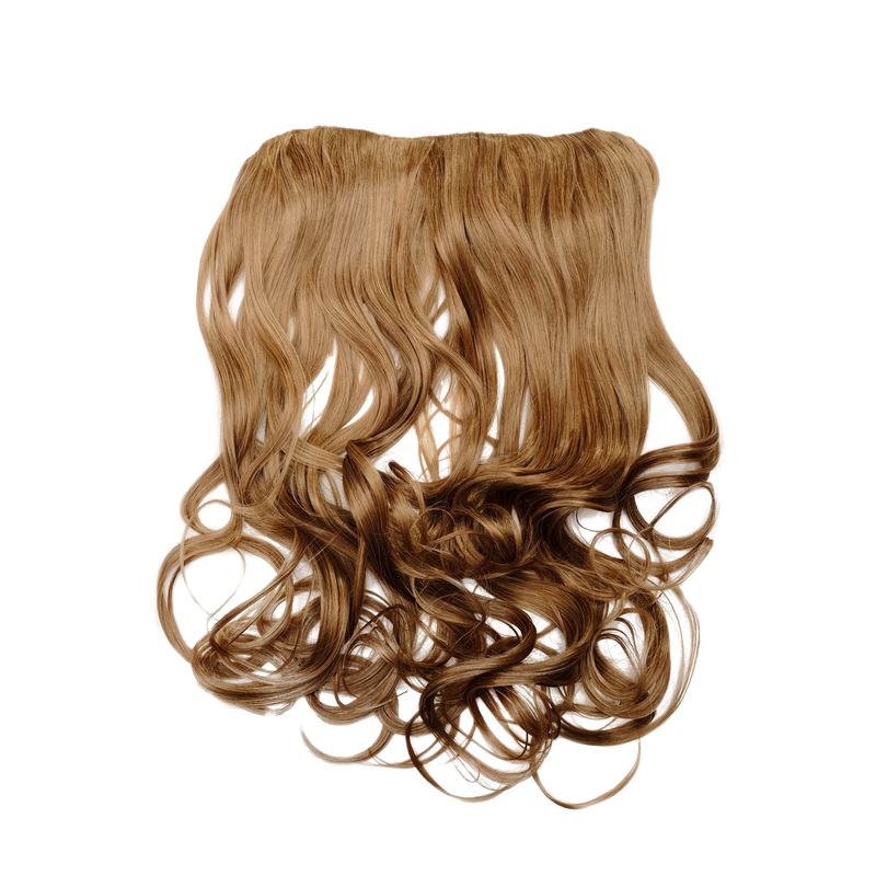 Hairpiece Halfwig 5 clip Clip-In Extension long curled curls dark blond WH5008-180C-15