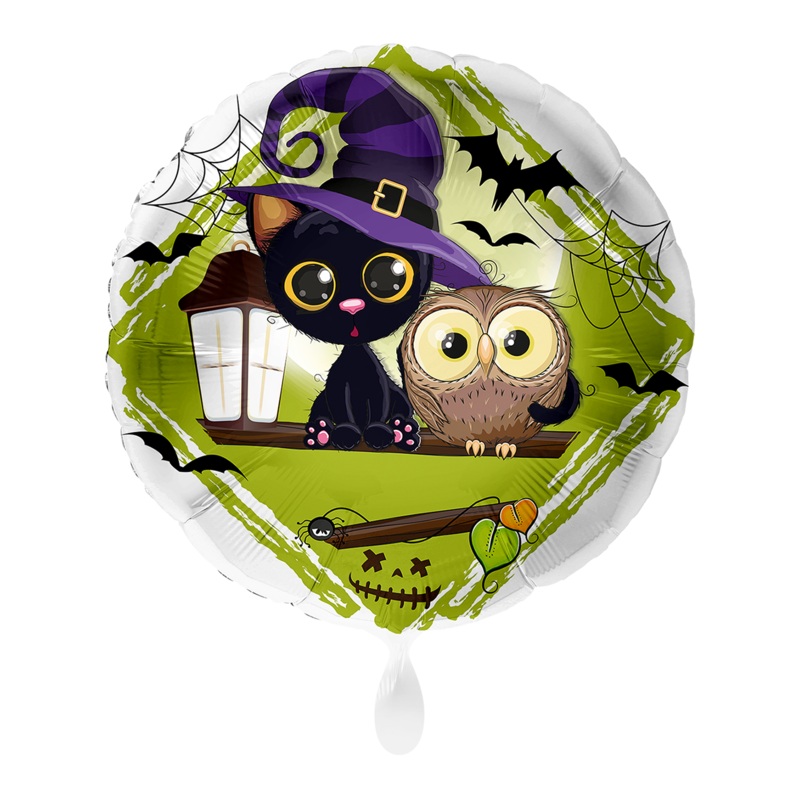 Halloween cats & owls foil balloon 43cm