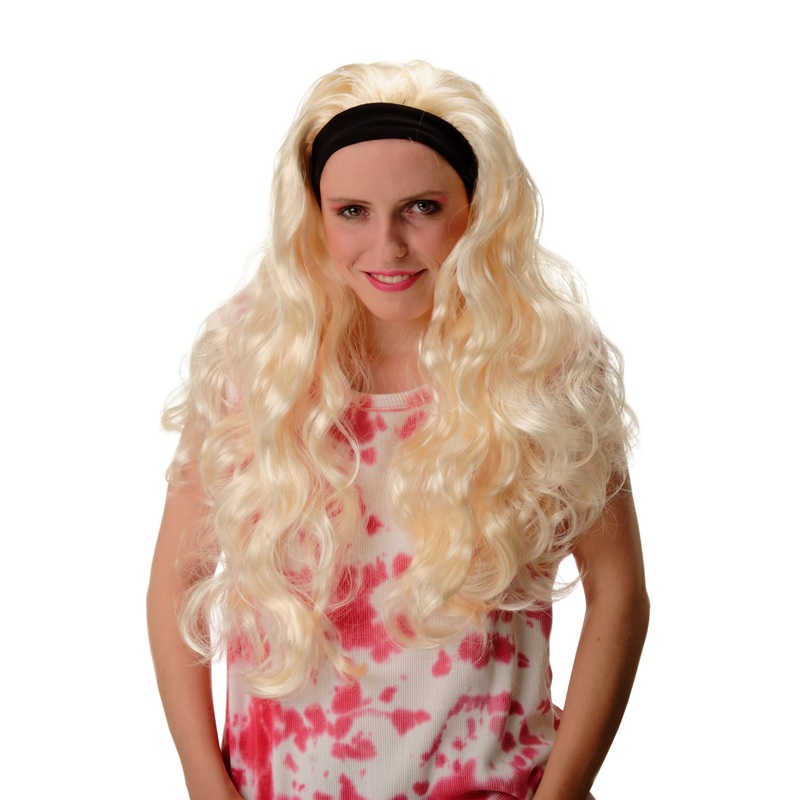 Lady’s wig huge lion’s mane massive volume elastic headband light blond 68381