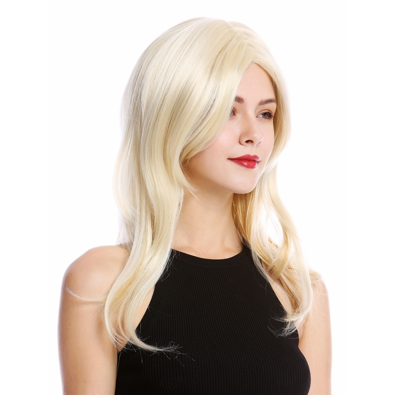Lady wig shoulder-length short straight middle parting light blonde mix GFW2078
