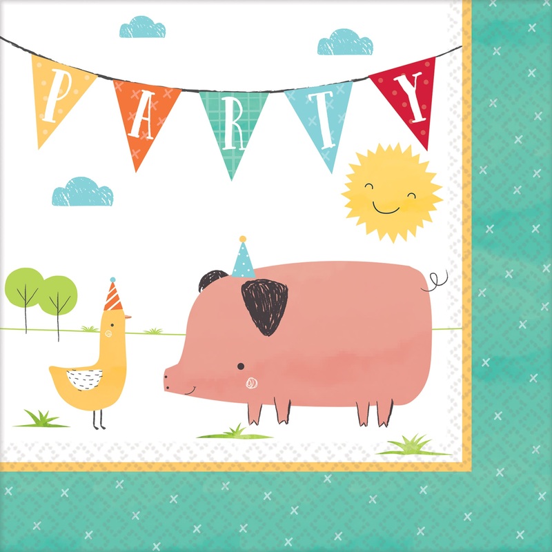 16 Happy Farm Life napkins 33cm