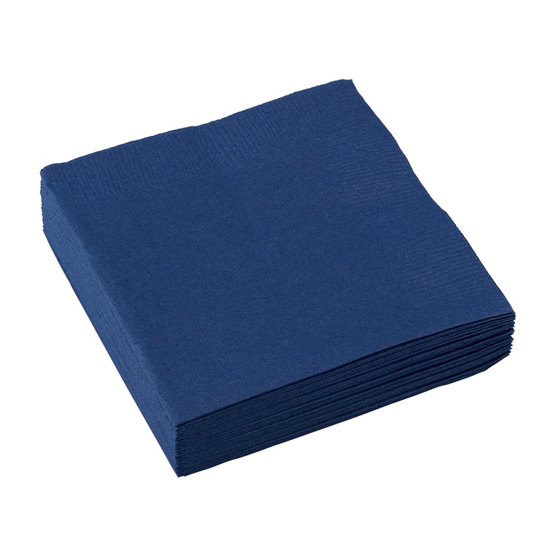 20 party buffet paper napkins royal blue