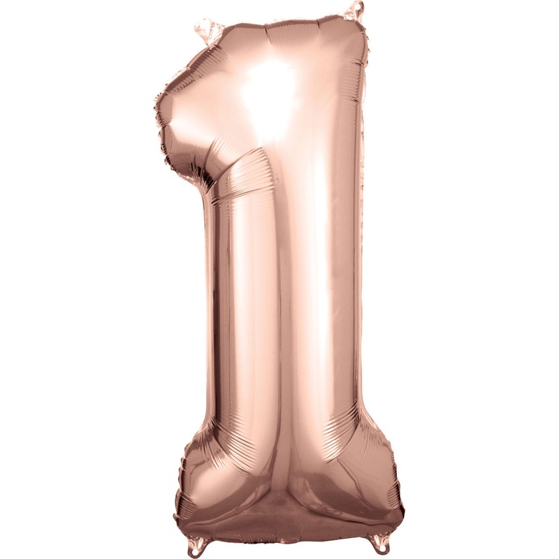 33 Rose Gold Numbered Foil Balloon #1