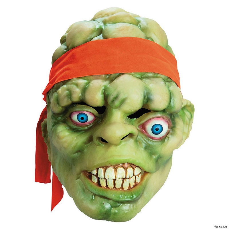 Adults Toxic Crusaders Glow-in-the-Dark Toxie Vinyl Overhead Mask – One Size