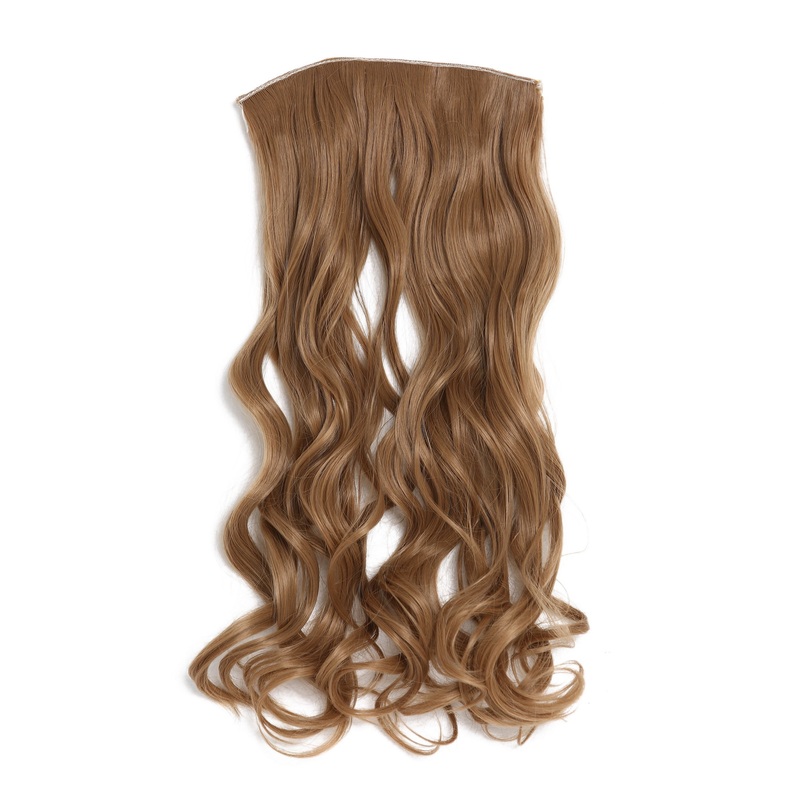 Hairpiece Halfwig 5 Clip Extension wide long curled curls dark blond YZF-3180