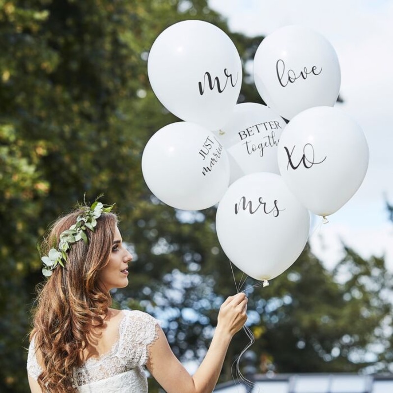 White Wedding Balloons Bundle – 6 Pack