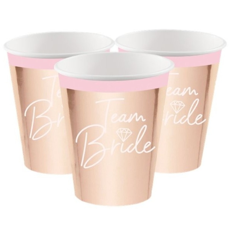 8 Shiny Bachelorette paper cups 250ml