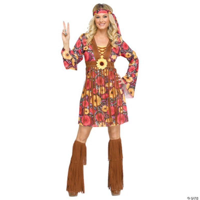 Flower Power Hippie Costume – Adult Small/Medium