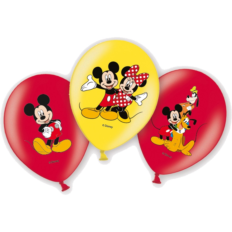 6 Mickey Mouse family balloons 27.5cm