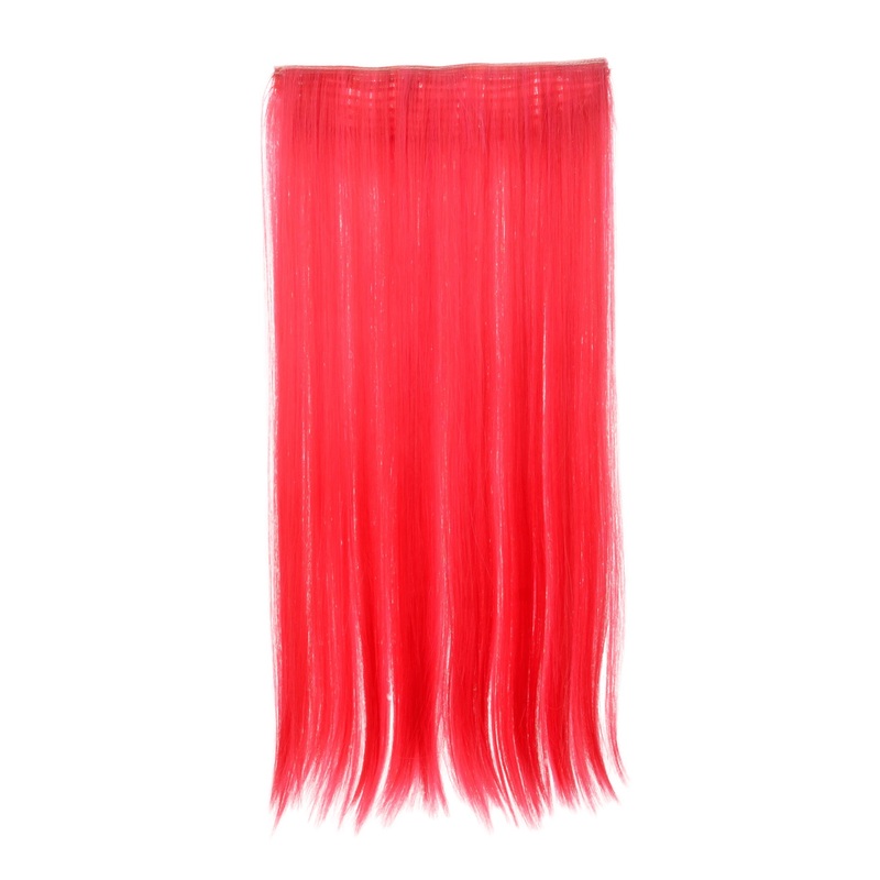 Hairpiece Extension wide 5 clips straight fire red-light blue mix YZF-3179-113/TF2315