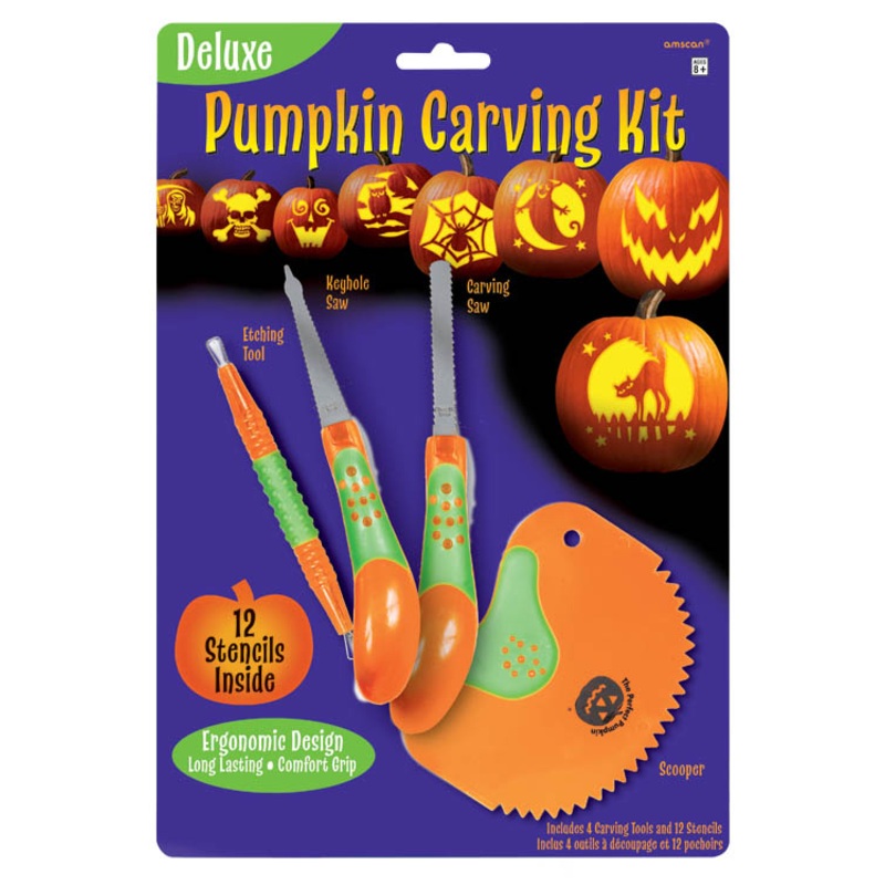 16 pcs. Ergonomic pumpkin carving set deluxe