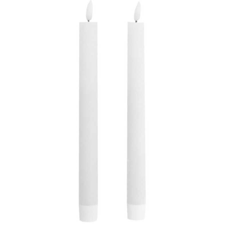 2 LED WW stick candles with timer function 24cm