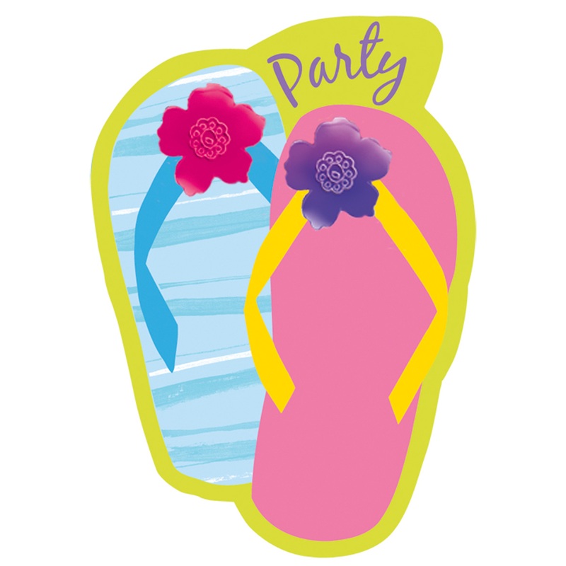 8 summer sandals invitation cards