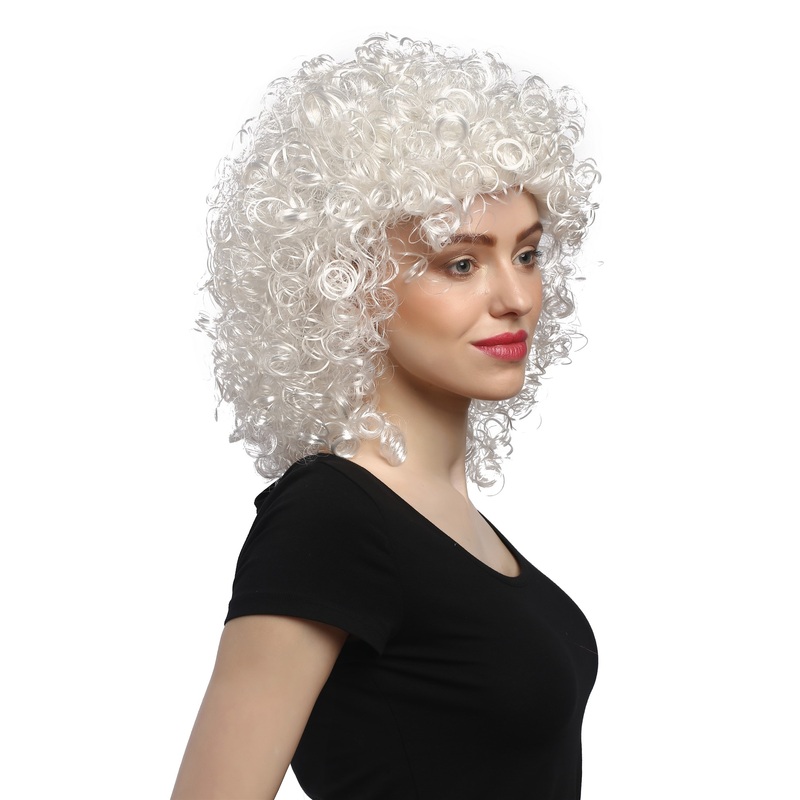Angelic Lady Party Wig Christmas white densely curled volume Angel 90828