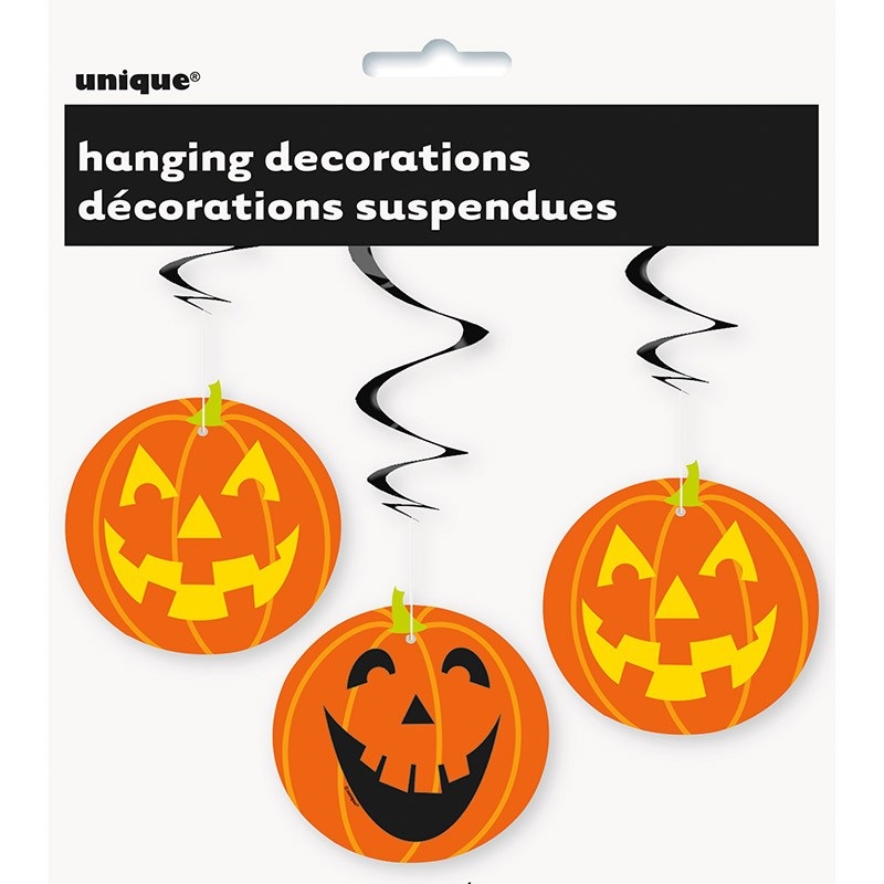 Halloween pumpkin swirl hanging decoration