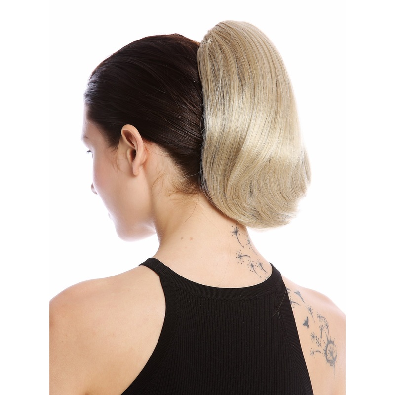Ponytail Hairpiece short straight smooth voluminous light champagne blond 622