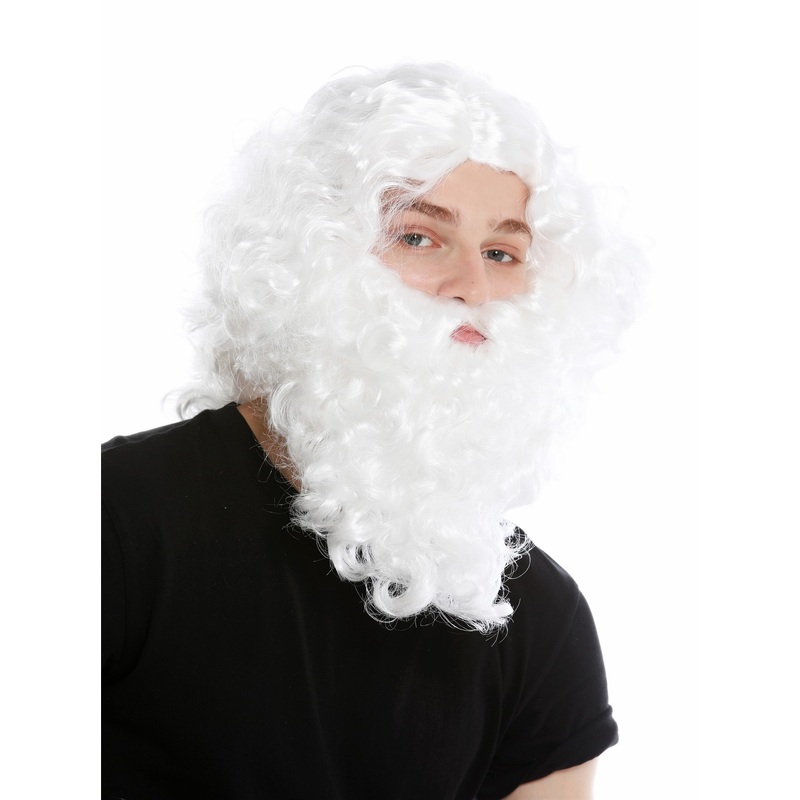 Wig & Beard set white hermit wild prophet Moses Noah wizard magician 8115-A+B