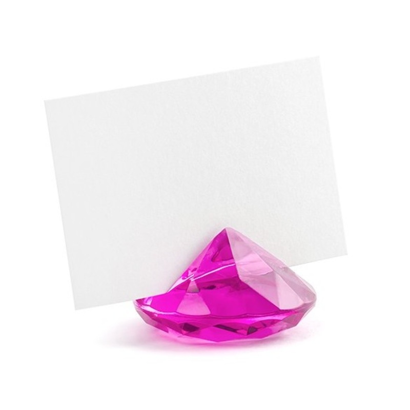 10 diamonds card holder fuchsia 4cm