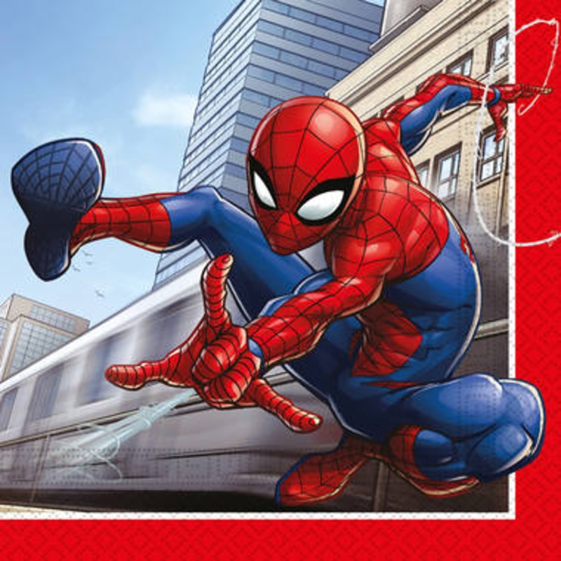20 Spider-Man FSC napkins 33cm
