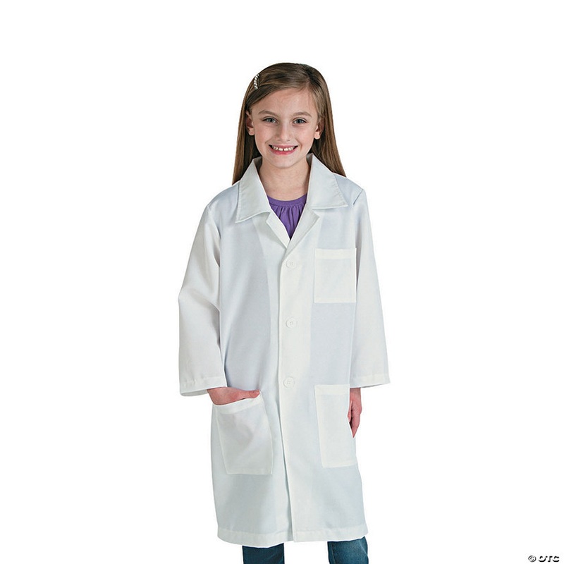 31 Kids White Polyester Scientific Lab Coat – Fits Size 8-10