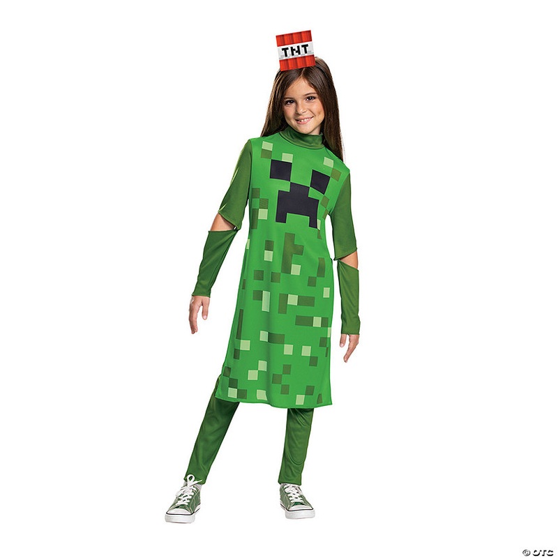 Girl’s Minecraft Classic Creeper Dress Costume