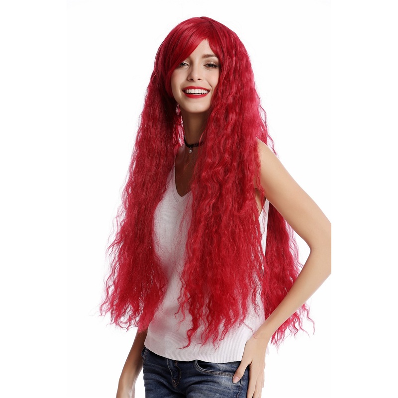 Lady Cosplay Wig very long massive volume kinks kinked curls bangs fiery red YZF-4381-T1762