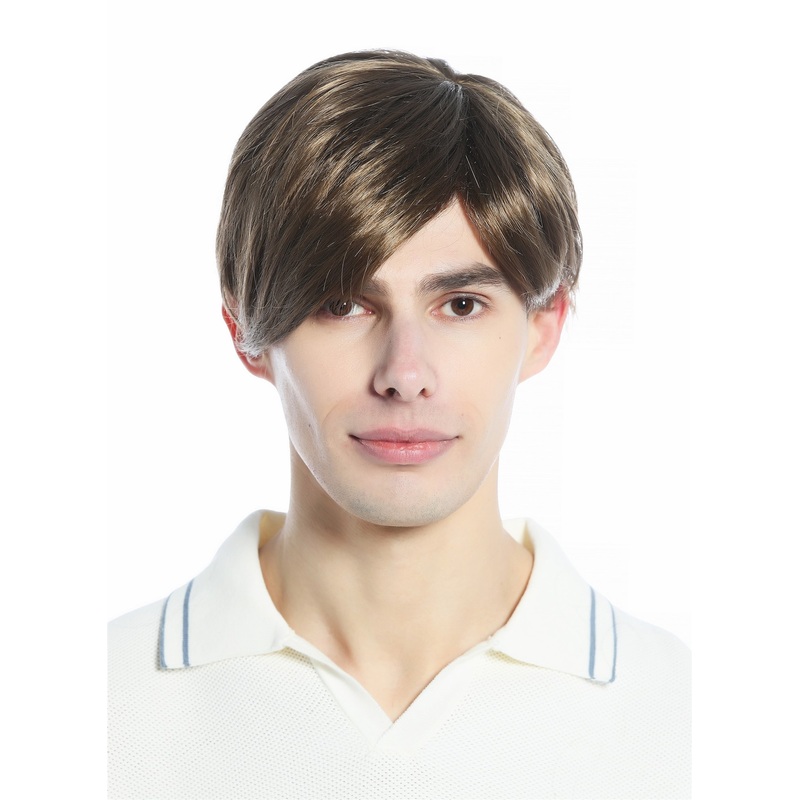 Wig Man’s Men short straight parting parted golden brown M230