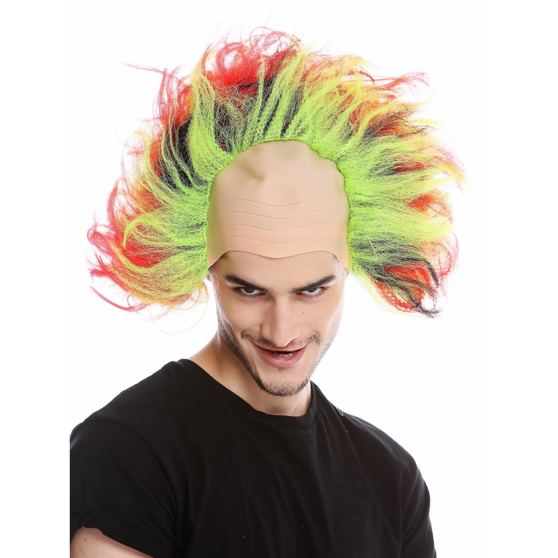 Wig Men Women Unisex half-bald Demon mohawk punk Sun Flower teased up 91532