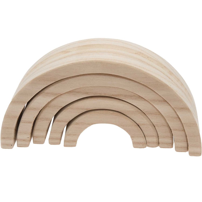 Wooden rainbow blank, 5 pieces