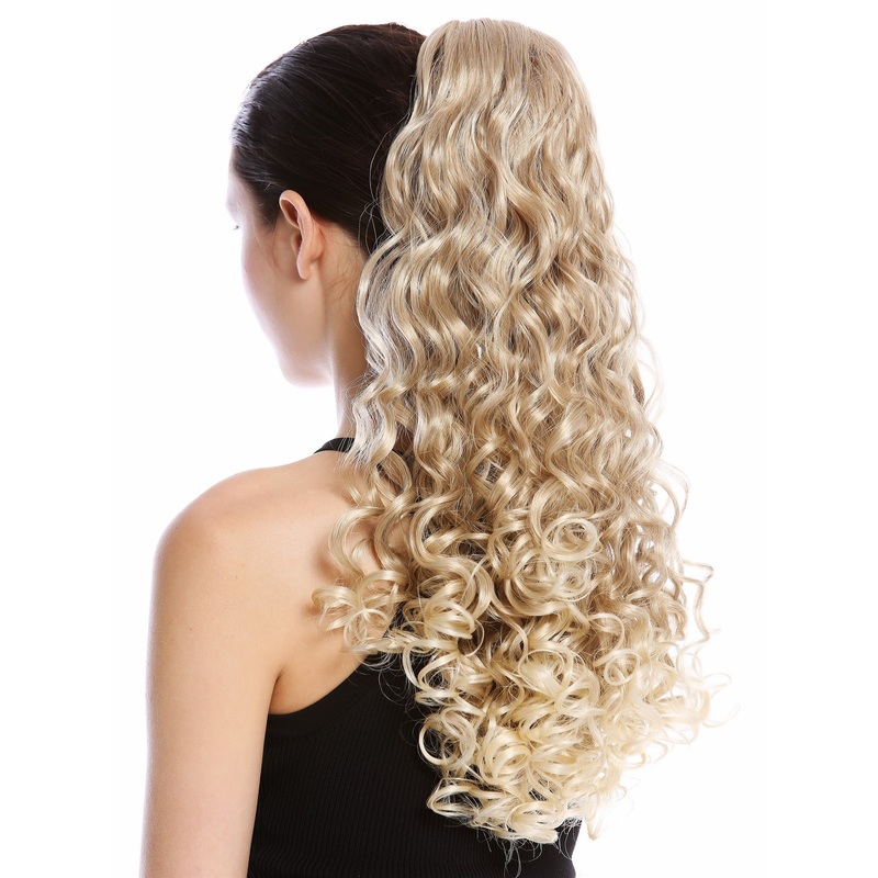 Zopf Pferdeschwanz Volumins Locken Blond Platin Gestrhnt 19AXL-V-15T613
